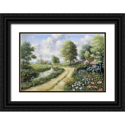 Almost home Black Ornate Wood Framed Art Print with Double Matting by Motz, Peter