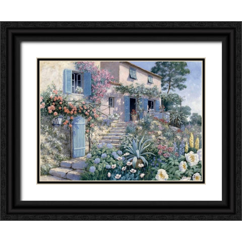 Stairs toâ€¦ Black Ornate Wood Framed Art Print with Double Matting by Motz, Peter