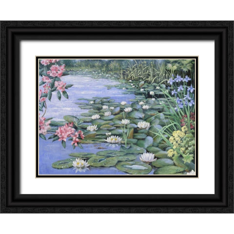 The lake Black Ornate Wood Framed Art Print with Double Matting by Motz, Peter