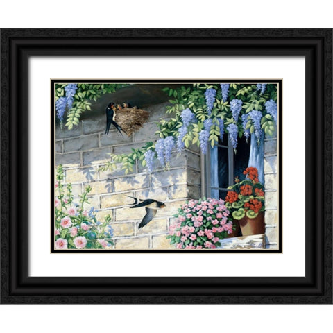 Coming home Black Ornate Wood Framed Art Print with Double Matting by Motz, Peter
