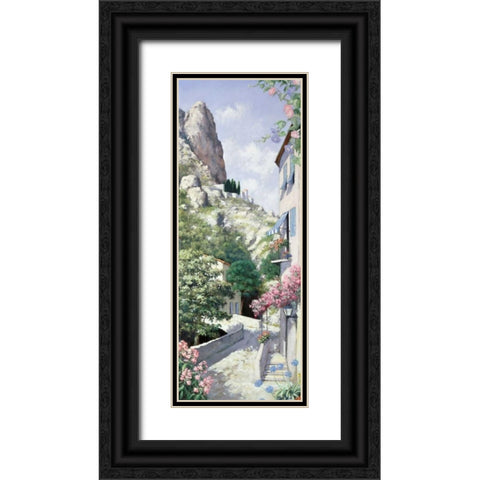 Malcesine Black Ornate Wood Framed Art Print with Double Matting by Motz, Peter