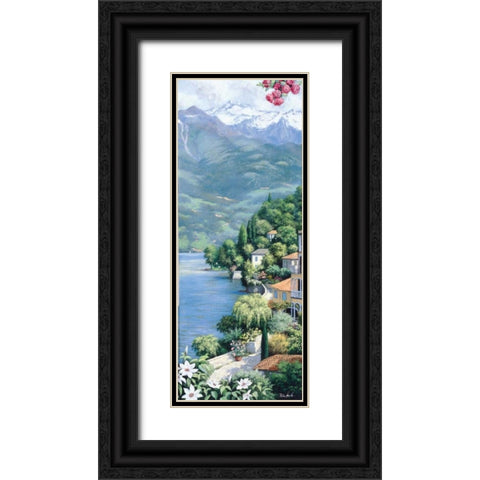 Lago di Como Black Ornate Wood Framed Art Print with Double Matting by Motz, Peter
