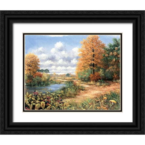 Autumn time Black Ornate Wood Framed Art Print with Double Matting by Motz, Peter