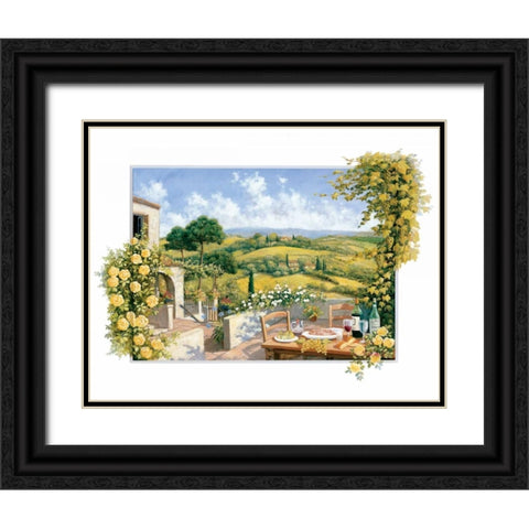 Toscane Black Ornate Wood Framed Art Print with Double Matting by Motz, Peter