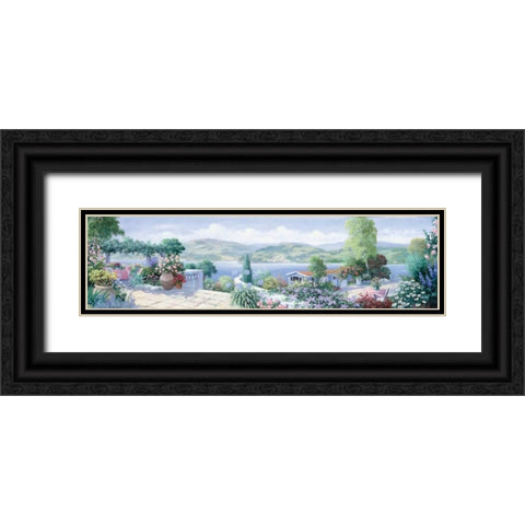 Panorama I Black Ornate Wood Framed Art Print with Double Matting by Motz, Peter