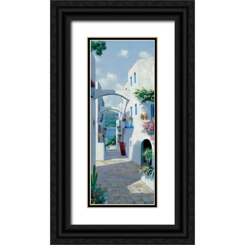 Greek Arch Black Ornate Wood Framed Art Print with Double Matting by Motz, Peter