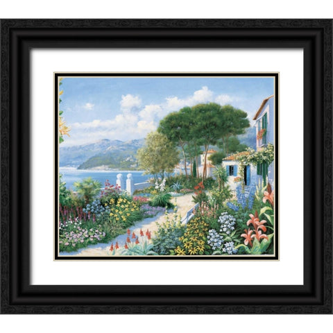 Hidden paradise Black Ornate Wood Framed Art Print with Double Matting by Motz, Peter