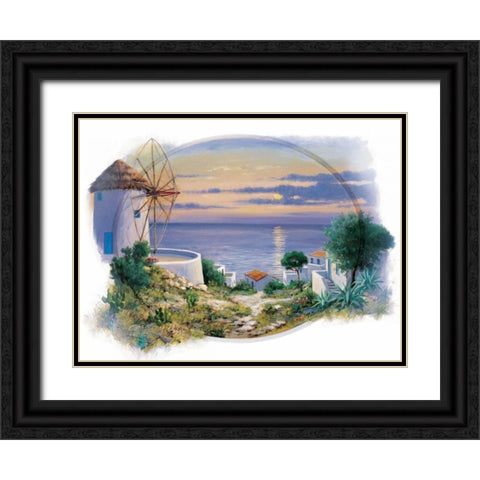 A window to paradise I Black Ornate Wood Framed Art Print with Double Matting by Motz, Peter