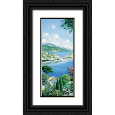 A view over the bay Black Ornate Wood Framed Art Print with Double Matting by Motz, Peter