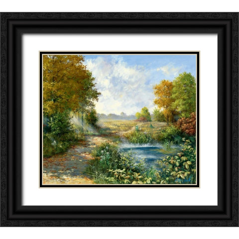 Winter day Black Ornate Wood Framed Art Print with Double Matting by Motz, Peter