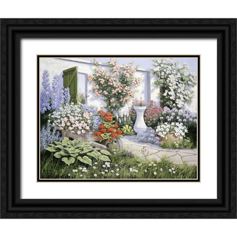 Joes Garden Black Ornate Wood Framed Art Print with Double Matting by Motz, Peter