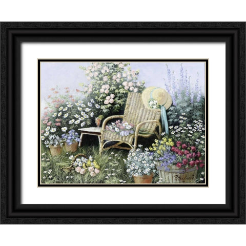Chair of love Black Ornate Wood Framed Art Print with Double Matting by Motz, Peter