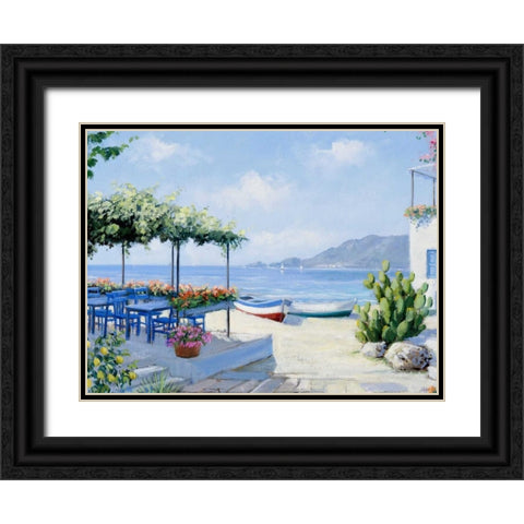 Holiday view Black Ornate Wood Framed Art Print with Double Matting by Motz, Peter