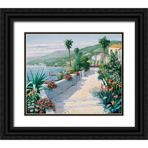 Costa del Pietro I Black Ornate Wood Framed Art Print with Double Matting by Motz, Peter