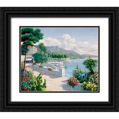 Costa del Pietro II Black Ornate Wood Framed Art Print with Double Matting by Motz, Peter
