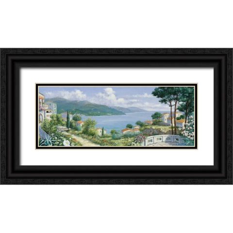 Lake   Black Ornate Wood Framed Art Print with Double Matting by Motz, Peter