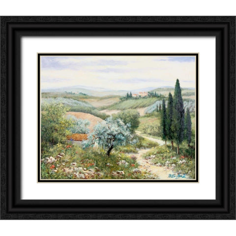 Italy II Black Ornate Wood Framed Art Print with Double Matting by Motz, Peter
