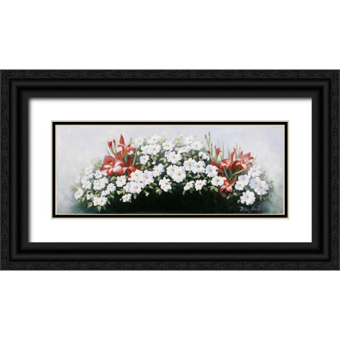 Flowers bouqet Black Ornate Wood Framed Art Print with Double Matting by Motz, Peter