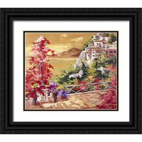 Colori caldi sul golfo Black Ornate Wood Framed Art Print with Double Matting by di Viccaro, Roberto