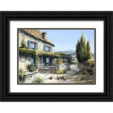 French country Black Ornate Wood Framed Art Print with Double Matting by Withaar, Reint