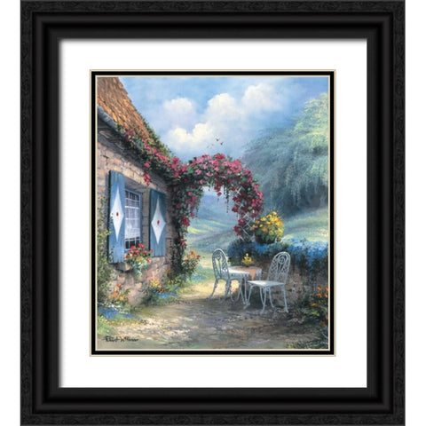 Backgarden I Black Ornate Wood Framed Art Print with Double Matting by Withaar, Reint