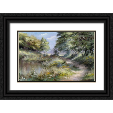 At the water Black Ornate Wood Framed Art Print with Double Matting by Withaar, Reint