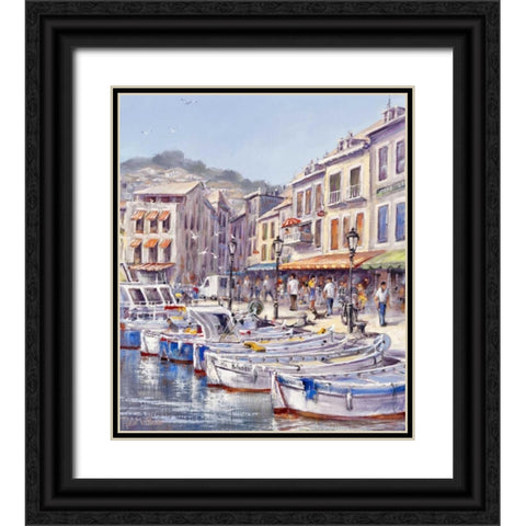 Romantic canal Black Ornate Wood Framed Art Print with Double Matting by Withaar, Reint