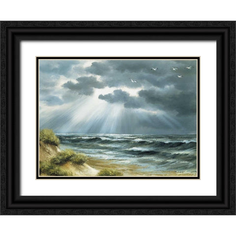 The sea Black Ornate Wood Framed Art Print with Double Matting by Withaar, Reint
