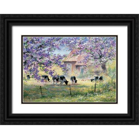Over the country Black Ornate Wood Framed Art Print with Double Matting by Withaar, Reint
