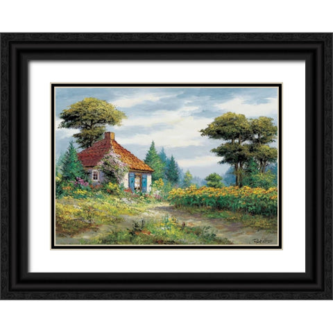 Fields of fun Black Ornate Wood Framed Art Print with Double Matting by Withaar, Reint