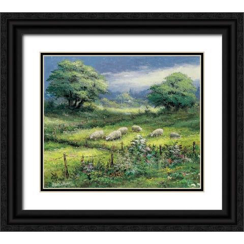 Peaceful sight Black Ornate Wood Framed Art Print with Double Matting by Withaar, Reint