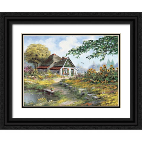 Charming farmhouse Black Ornate Wood Framed Art Print with Double Matting by Withaar, Reint