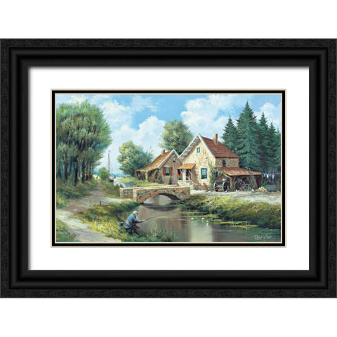 Our daily life Black Ornate Wood Framed Art Print with Double Matting by Withaar, Reint