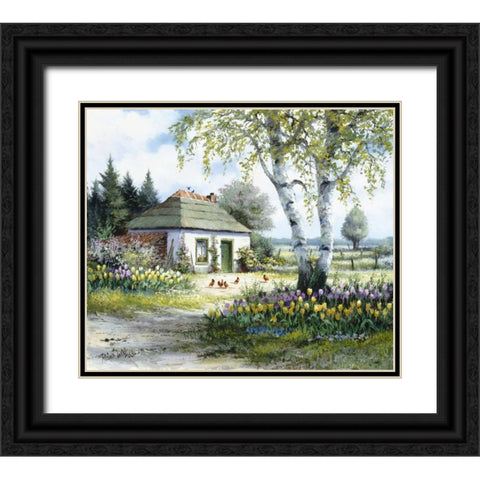 House of rest Black Ornate Wood Framed Art Print with Double Matting by Withaar, Reint