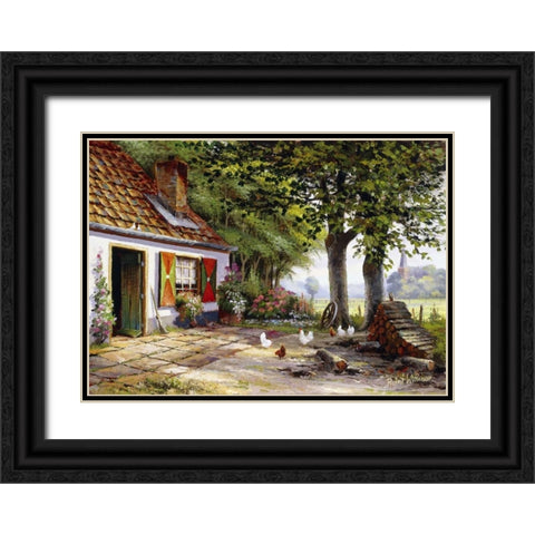 Farmhouse II Black Ornate Wood Framed Art Print with Double Matting by Withaar, Reint