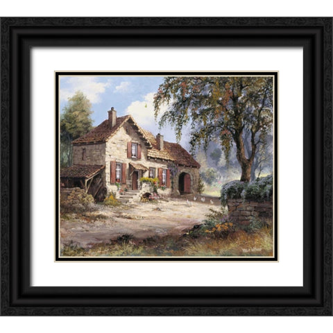 Peacefull Black Ornate Wood Framed Art Print with Double Matting by Withaar, Reint