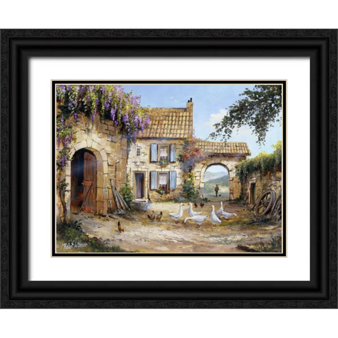 Peacefull II Black Ornate Wood Framed Art Print with Double Matting by Withaar, Reint
