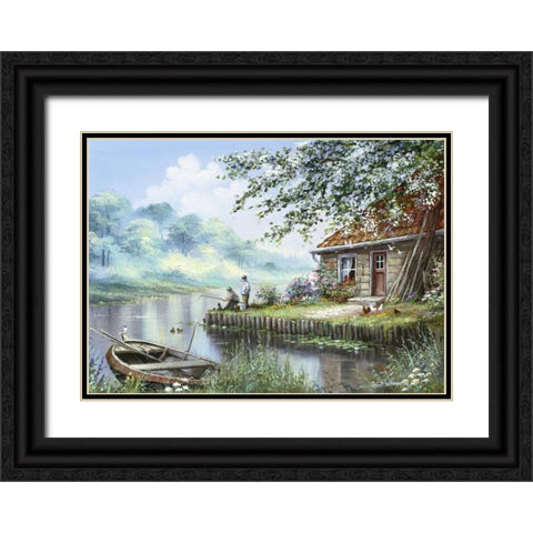 Sandway II Black Ornate Wood Framed Art Print with Double Matting by Withaar, Reint