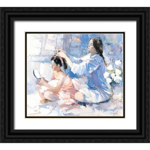 Mothers love Black Ornate Wood Framed Art Print with Double Matting by Camel, Stefanie