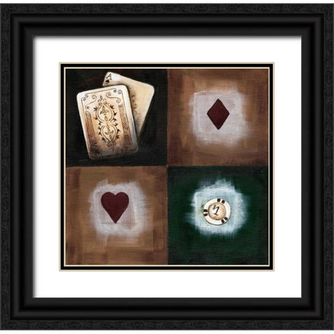 A-spades Black Ornate Wood Framed Art Print with Double Matting by Fields, Wendy