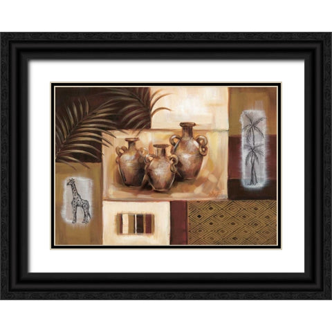 Pots II Black Ornate Wood Framed Art Print with Double Matting by Fields, Wendy