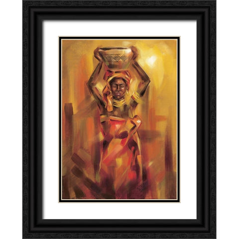 Watercarrier I Black Ornate Wood Framed Art Print with Double Matting by Fields, Wendy