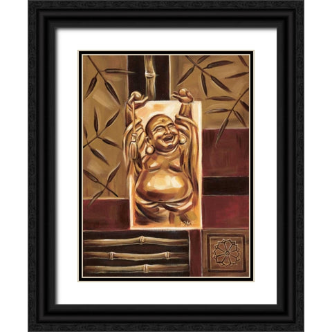 Buddha Sheering Black Ornate Wood Framed Art Print with Double Matting by Fields, Wendy