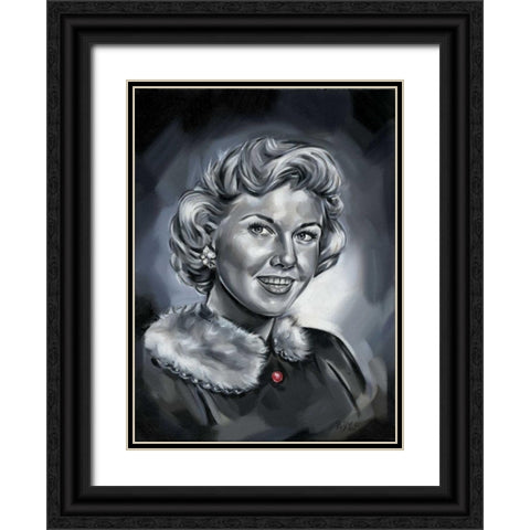 Doris Day Black Ornate Wood Framed Art Print with Double Matting by Fields, Wendy
