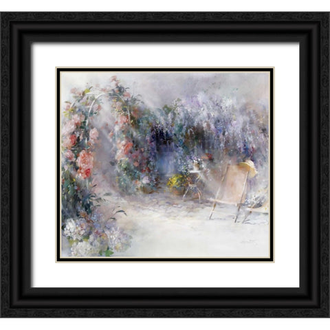 Roses and lilacs Black Ornate Wood Framed Art Print with Double Matting by Haenraets, Willem