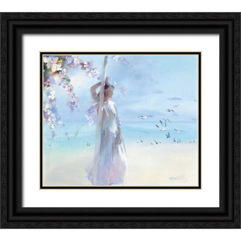 The beach Black Ornate Wood Framed Art Print with Double Matting by Haenraets, Willem
