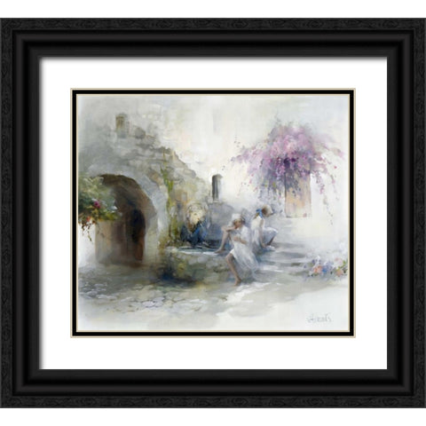 Teen-agers Black Ornate Wood Framed Art Print with Double Matting by Haenraets, Willem