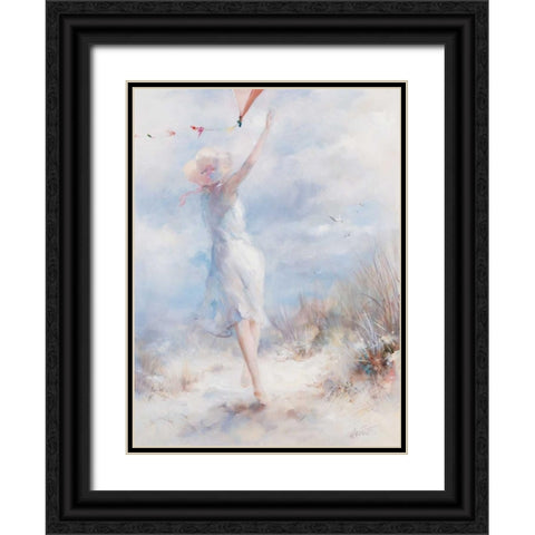 Fly a kite Black Ornate Wood Framed Art Print with Double Matting by Haenraets, Willem