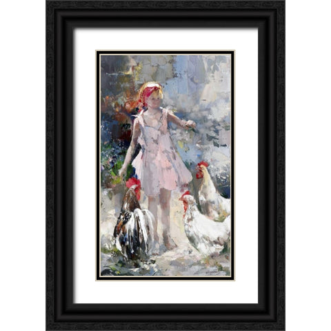 Feathered friends Black Ornate Wood Framed Art Print with Double Matting by Haenraets, Willem