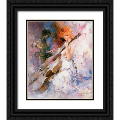 Musical moments Black Ornate Wood Framed Art Print with Double Matting by Haenraets, Willem